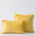 Custom velvet fabric solid tassel pillow cover